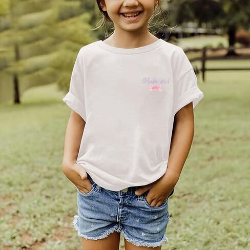 Girls Christian Tees God is Within Her Jesus Shirt for Kids Faith Cute Graphic Bow Tshirt Inspirational Religious Top in Saudi Arabia