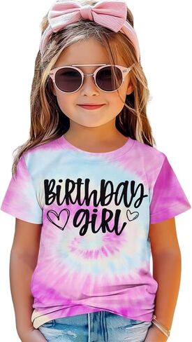 عيد ميلاد فتاة قميص الأطفال الصغار الفتيات TOD TIE DYE THEREN in Kuwait