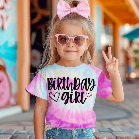 عيد ميلاد فتاة قميص الأطفال الصغار الفتيات TOD TIE DYE THEREN in Kuwait