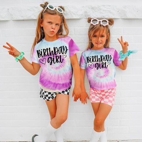 عيد ميلاد فتاة قميص الأطفال الصغار الفتيات TOD TIE DYE THEREN in Kuwait