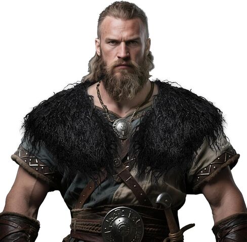 Male Viking Fur Shawl Costume-Medieval Male Fur Shoulder Wrap for Renaissance in Saudi Arabia