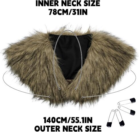 Male Viking Fur Shawl Costume-Medieval Male Fur Shoulder Wrap for Renaissance in Saudi Arabia