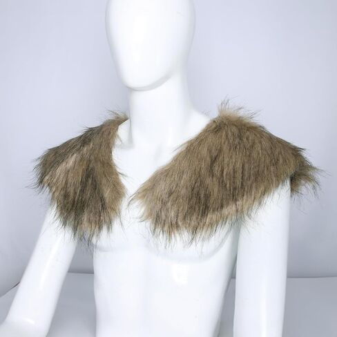 Male Viking Fur Shawl Costume-Medieval Male Fur Shoulder Wrap for Renaissance in Saudi Arabia