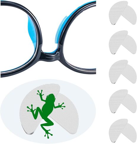 Eyeglass Nose Pads, 1mm Thickness, Thousands of Frog-Inspired Microstructured Fibers, Anti Slip Soft Adhesive Silicone Nose Pads, Glasses Nose Pad for Glasses, Sunglasses (5 Pairs Clear) in Saudi Arabia