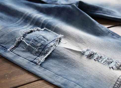 JE&NS Men's Ripped Jeans, Slim Fit Straight Leg, Denim Jeans Pants for Men in Saudi Arabia