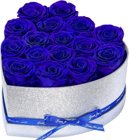 Flowers for Delivery, 16 Yellow Forever Roses in a Box, Preserved Flowers for Anniversary Birthday Mothers Day Valentines Day Gifts for Mom Women, Wife, Girlfriend in Kuwait