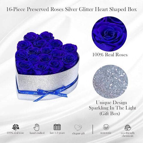 Flowers for Delivery, 16 Yellow Forever Roses in a Box, Preserved Flowers for Anniversary Birthday Mothers Day Valentines Day Gifts for Mom Women, Wife, Girlfriend in Kuwait