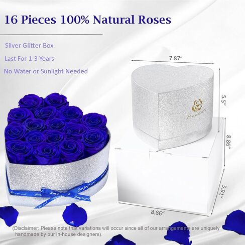 Flowers for Delivery, 16 Yellow Forever Roses in a Box, Preserved Flowers for Anniversary Birthday Mothers Day Valentines Day Gifts for Mom Women, Wife, Girlfriend in Kuwait