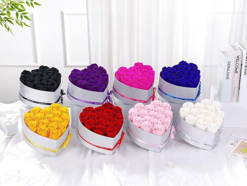 Flowers for Delivery, 16 Yellow Forever Roses in a Box, Preserved Flowers for Anniversary Birthday Mothers Day Valentines Day Gifts for Mom Women, Wife, Girlfriend in Kuwait