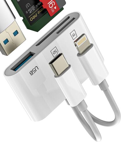 USB C Hub USB 3.0 TF SD قارئ بطاقة شحن محطة الإرساء (6in1) نوع C محول متعدد المنافذ Thunderbolt شاحن كابل Micro SD Memory Dongle for Apple iPhone15 MacBook for iPad متوافق مع Samsung in Kuwait