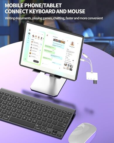 USB C Hub USB 3.0 TF SD قارئ بطاقة شحن محطة الإرساء (6in1) نوع C محول متعدد المنافذ Thunderbolt شاحن كابل Micro SD Memory Dongle for Apple iPhone15 MacBook for iPad متوافق مع Samsung in Kuwait