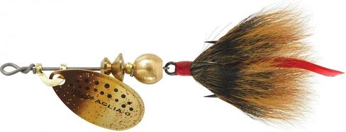 Mepps Aglia Dressed Treble Fishing Lure, 1/4-Ounce, Silver/Brown Tail (B3ST S-BR) in Saudi Arabia