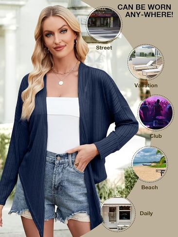 ZANZEA Tie Front Cardigan for Women Long Sleeve Sheer Bolero Shrug for Dresses Lightweight Cropped Shawl in Saudi Arabia