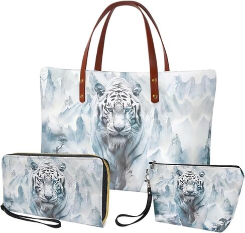 3PCS Tote Bag with Wallet, Purse and Wallet Set for Women Large Top Handle Purse Casual Satchel Handbag in Saudi Arabia
