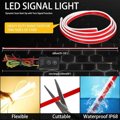 Dreamizer Car Hood Light Strip 94 "Dual Color Dynamic Scan بدءًا in Kuwait