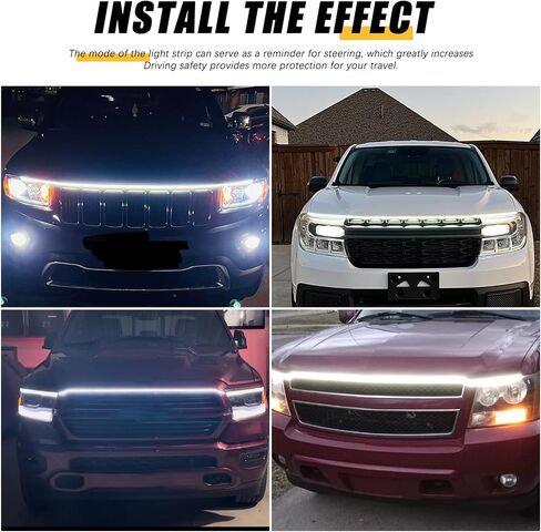 Dreamizer Car Hood Light Strip 94 "Dual Color Dynamic Scan بدءًا in Kuwait