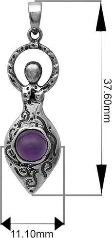 925 Sterling Silver Round Rainbow Moonstone Celtic Goddess Of Fertility Charm Pendant in Saudi Arabia