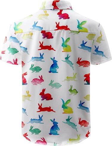 LINOCOUTON Mens Easter Short Sleeve Button Down Shirts in Kuwait