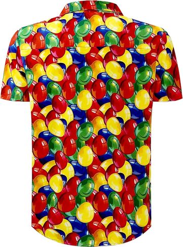 Linocouton Mens Easter Short Sleeve Button Down Down in Kuwait