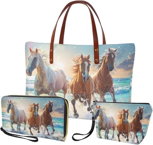 3PCS Tote Bag with Wallet, Purse and Wallet Set for Women Large Top Handle Purse Casual Satchel Handbag in Saudi Arabia