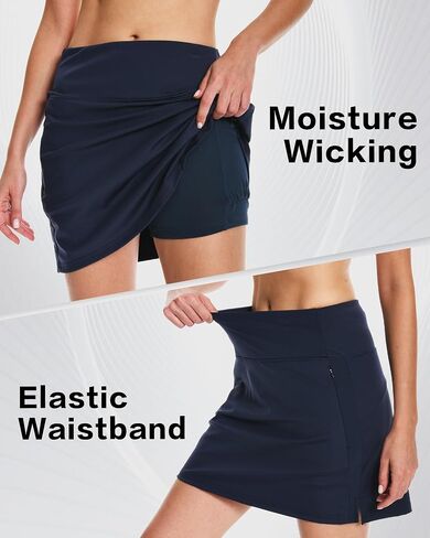 16" Golf Skorts Skirts for Women with Zipper Pockets Women's High Waisted Tennis Skirt Athletic Skort in Saudi Arabia