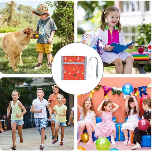 أطفال Trifold Wallet للأولاد من 4 إلى 12 عامًا ، محفظة فيلكرو مع حاملي البطاقات ، هدية عيد ميلاد الأطفال المثالية - محفظة صغار للأولاد ، محفظة Trifold for Kids (Strawberry) in Kuwait