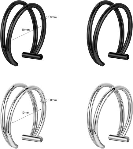 Fake Lip Piercing Hoop for Fake Lip Ring Fake Nose Ring Hoop Nose Cuffs Wolf Teeth Non Piercing Spike Nose Ring Jewelry for Women Men in Saudi Arabia