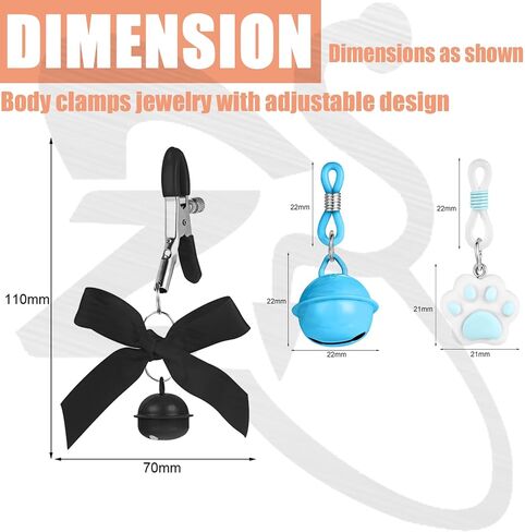 ZS 3 Pairs Nipple Clamps for Women Men Non Piercing Beginner, Fake Nipple Rings with Bell, Adjustable Faux Clamps Clip Body Piercing Jewelry in Saudi Arabia