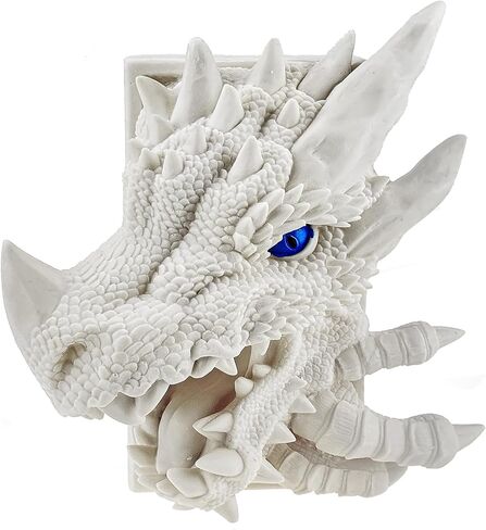 Mazeran 3D Dragon Decorative Bookend ، Fantasy Shelf Decor Decor Nook ، Vintage Dragon Book Stopper ، حامل أقراص اللعبة ، ديكورات تمثال الكتب in Kuwait