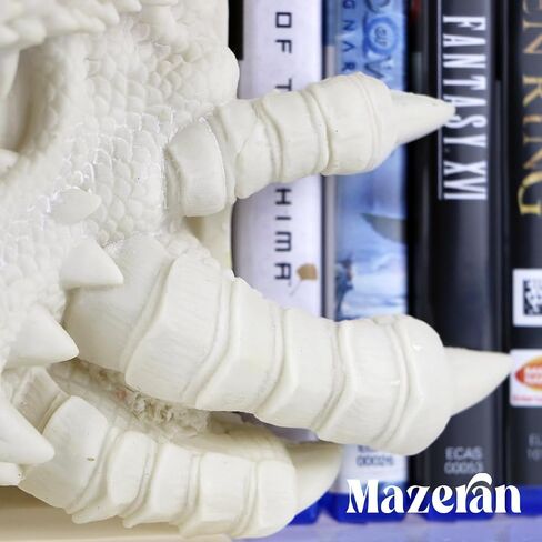 Mazeran 3D Dragon Decorative Bookend ، Fantasy Shelf Decor Decor Nook ، Vintage Dragon Book Stopper ، حامل أقراص اللعبة ، ديكورات تمثال الكتب in Kuwait