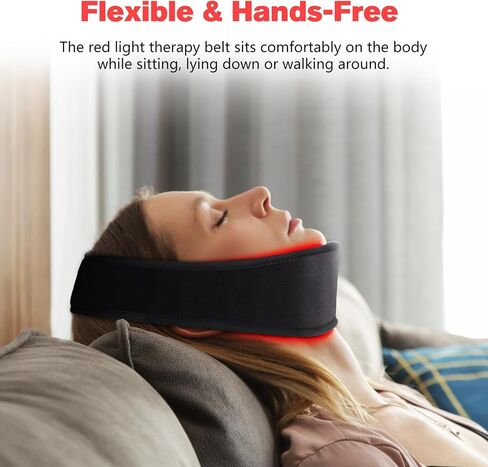 Red Light Therapy for Chin,8 Color LED Therapy Device Belt for Neck at Home Red Light Therapy for Neck Portable Near Infrared Light Therapy Devices for Knee Jaw Arm in Saudi Arabia