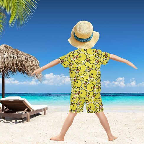 visesunny Boys Hawaiian Button Down Shirt + Swim Trunks 2 Piece Sets Summer Clothes Outfits for 3-10T Kids Toddler Baby Boy in Saudi Arabia