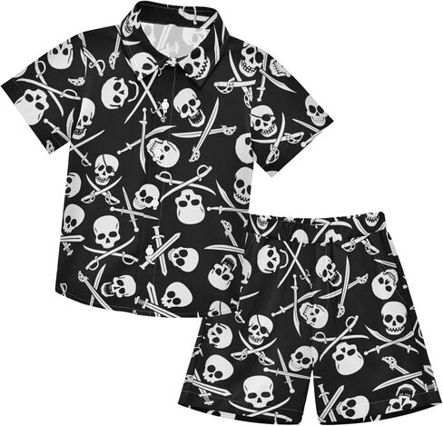 Visesunny Boys Hawaiian Button Down Down Swim Trunks 2 قطعة مجموعات الملابس الصيفية ل 3-10T أطفال طفل طفل رضيع in Saudi Arabia