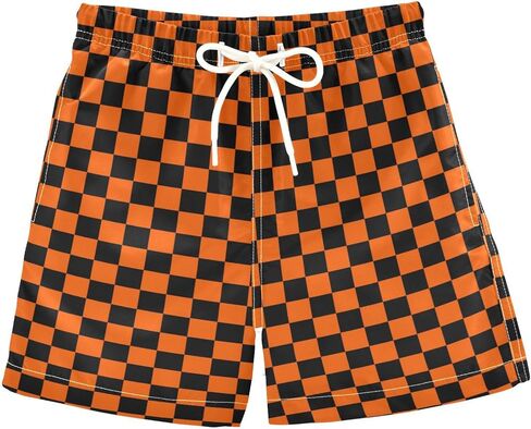 Boccsty Retro 80s 90s Pattern Boys Swim Trunks Baby Kids Swimwear Summer Toddler Beach Board Shorts Bathing Suit 2T-XL in Saudi Arabia