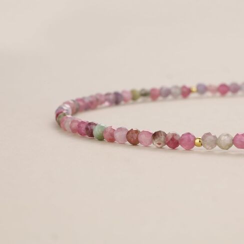 COAI Women's Crystal Bracelet, Adjustable Double Layered Faceted Gemstone Beaded Bracelet for Women 3mm in Saudi Arabia