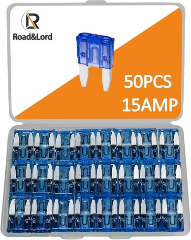 50pcs mini blade الصمامات ، 15A minifuse ، فتيل شفرة ATM ATM ATM ، Fusibles Automotive Car Minifuses تشكيلة ، مؤ عام Mini-Poat ، مجموعة ATM APM للسيارة/RV/Truck/Motorcy (15A) in Kuwait