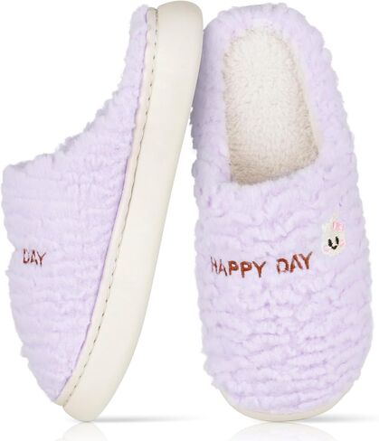 Slippers for Women-Fuzzy Memory Foam Slippers Soft Lightweight Warm Slip On House Slippers,Anti-Skid Cozy Plush for Indoor Outdoor Slipper in Saudi Arabia