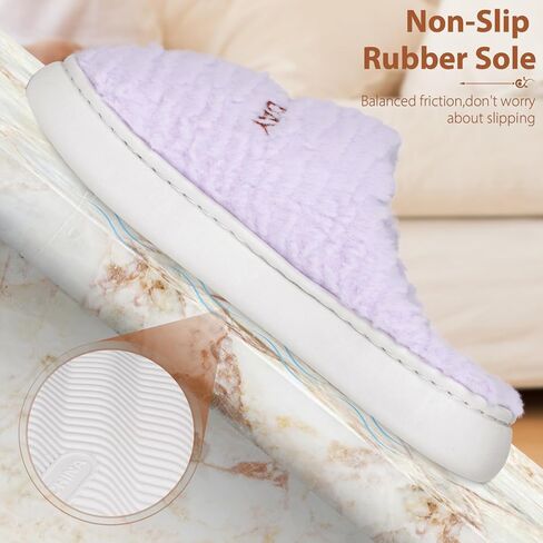 Slippers for Women-Fuzzy Memory Foam Slippers Soft Lightweight Warm Slip On House Slippers,Anti-Skid Cozy Plush for Indoor Outdoor Slipper in Saudi Arabia