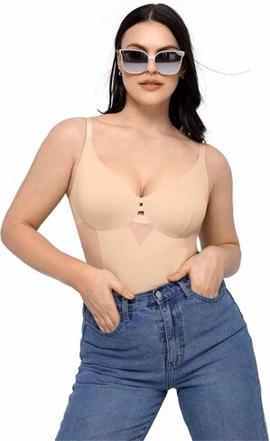 FeelinGirl Shapewear Tummy Control Bodysuit For Women Shapewear Body Suits Tops Seamless Body Shaper in Saudi Arabia