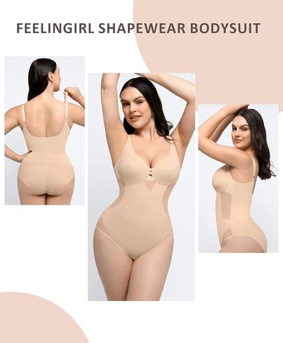FeelinGirl Shapewear Tummy Control Bodysuit For Women Shapewear Body Suits Tops Seamless Body Shaper in Saudi Arabia