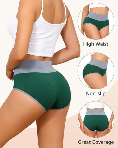 Aijolen نساء عالية الخصر الخصر ملخصات التغطية الكاملة التغطية ملخصات سراويل سراويل تمتد ناعمة من 5 S-XXL in Kuwait