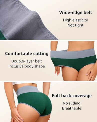 Aijolen نساء عالية الخصر الخصر ملخصات التغطية الكاملة التغطية ملخصات سراويل سراويل تمتد ناعمة من 5 S-XXL in Kuwait