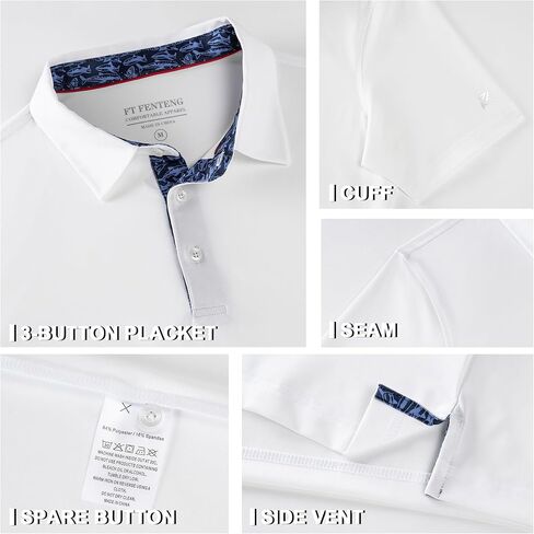 رجال الجولف بولو قميص الرطوبة فاقة الجافة Fit Performance Sport Pin مخططة قصيرة الأكمام قمصان الجولف للرجال in Kuwait