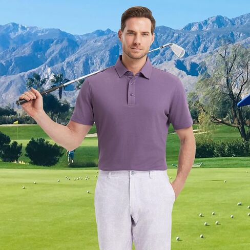 M Maelreg Golf Tirts for Men Pique Pique Performance Moisture Wicking Lightweight Collared Mens Polo قمصان قصيرة in Saudi Arabia