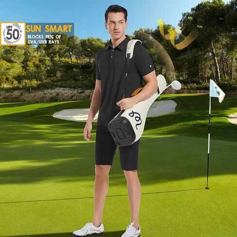 رجال الجولف بولو قميص الرطوبة فاقة الجافة Fit Performance Sport Pin مخططة قصيرة الأكمام قمصان الجولف للرجال in Kuwait