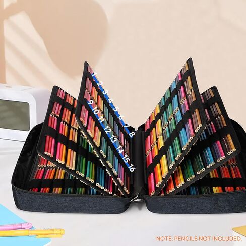 JAKAGO 480 Slots Colored Pencil Case Extra Large Capacity Pen Holder for Artist Painter Zipper Organizer Bag for Marker Highlighter Storage Case for Office Sketch Travel Supplies (Anemone) in Saudi Arabia