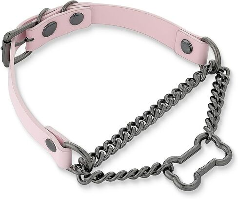 Handmade Black Leather Choker Necklace For Women, Adjustable Punk Gothic Bone-shaped O-ring Slip Chain Collar Necklace in Kuwait