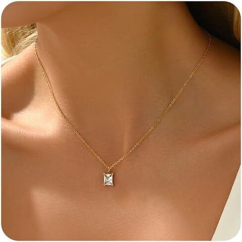 18K Gold Plated CZ Starfish Moon Pendant Necklace for Women Created Round White Opal Choker Necklace Dainty Gold Lucky Horseshoe Pearl Necklace Stainless Steel Jewelry in Saudi Arabia