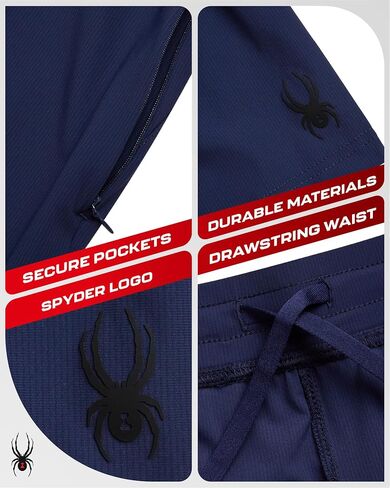 Spyder Men's Gym Shorts - Nylon Stretch 7'' Knit Active Workout Shorts with Zipper Pockets for Running, Hiking (Sizes: S-XL) in Saudi Arabia