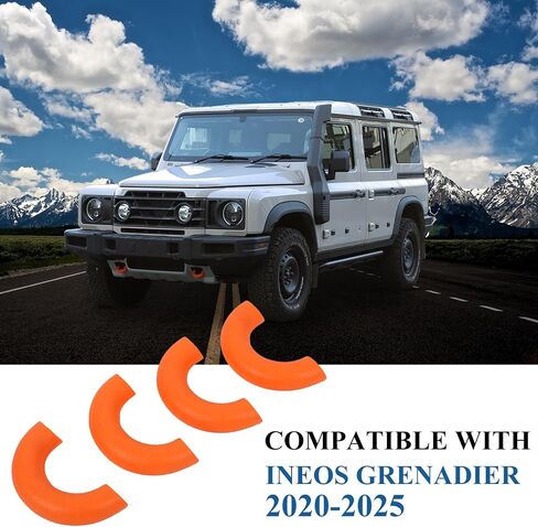 4PCS Bumper Tow Hook Covers Compatible with INEOS Grenadier 2020-2024 Accessories, Front & Rear Bumper Tow Hook Rubber Sleeve Protectors Decoration (Red) in Saudi Arabia